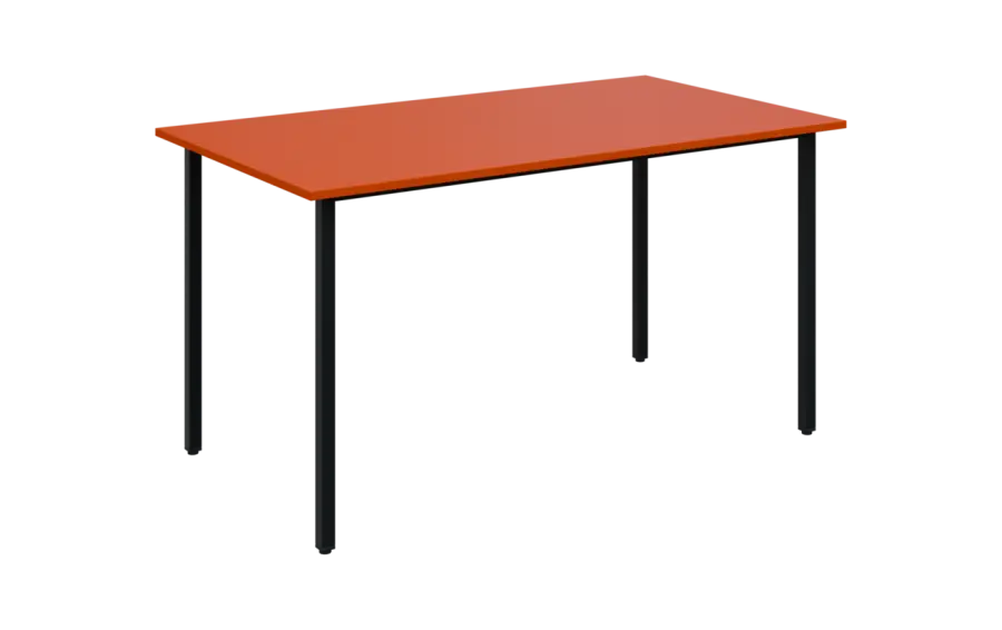 JSB 140N Jídelní stůl 1394 x 800 mm, deska pomeranč / podnož černá